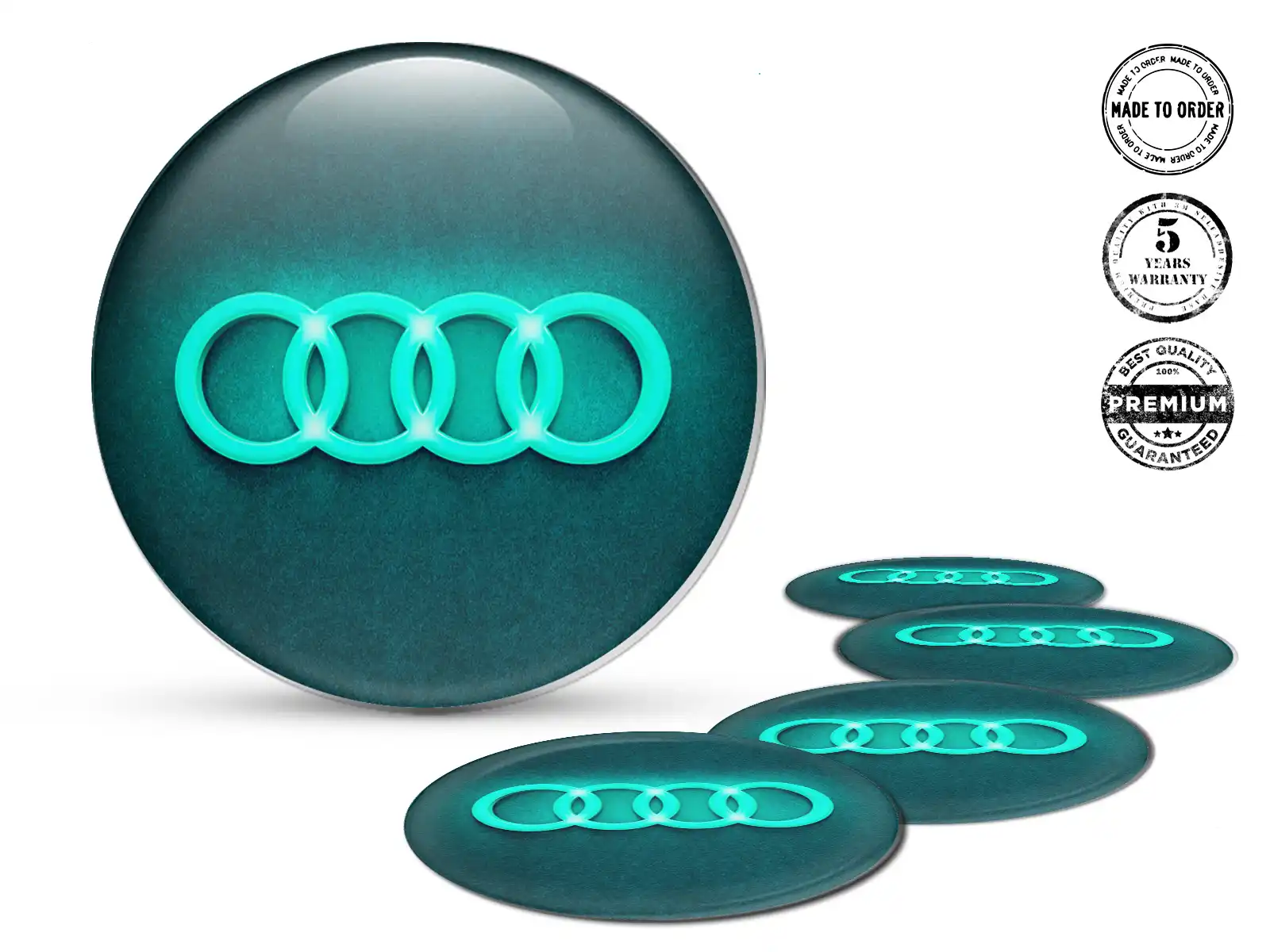 Audi Pegatina Silicona Marca Edición Calcomanías de Aro